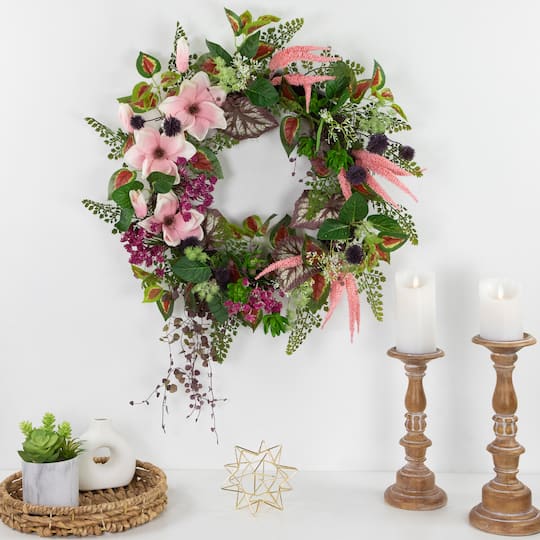 24" Succulent & Fern Wreath